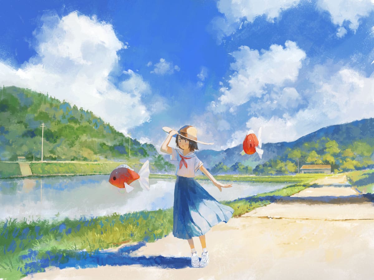 「夏」fjsmu（ふじしむ）イラスト